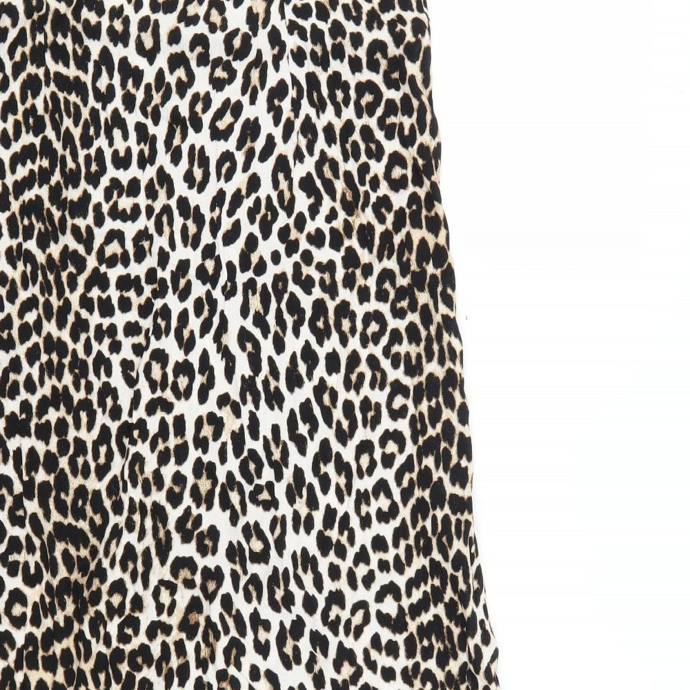 H&M Womens Brown Animal Print  Maxi Skirt Size 14