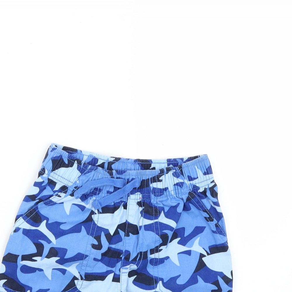 Jumping Beans Boys Blue Geometric  Sweat Shorts Size 4 Years