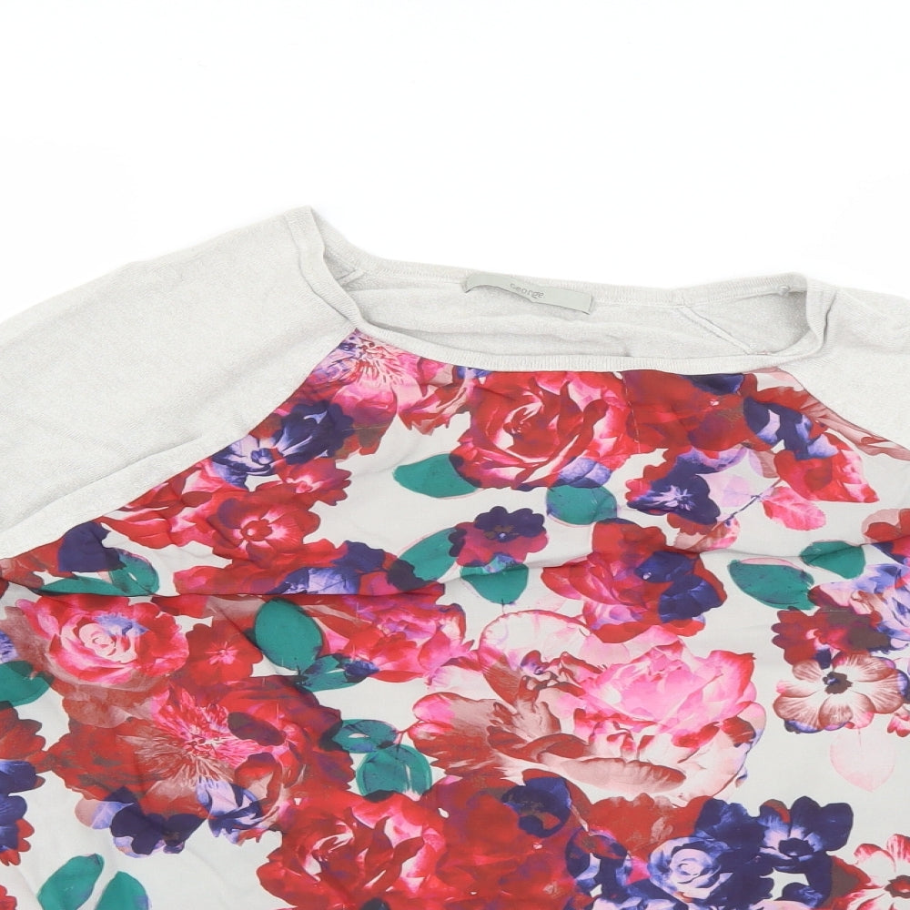 George Womens Beige Floral  Pullover Jumper Size 22