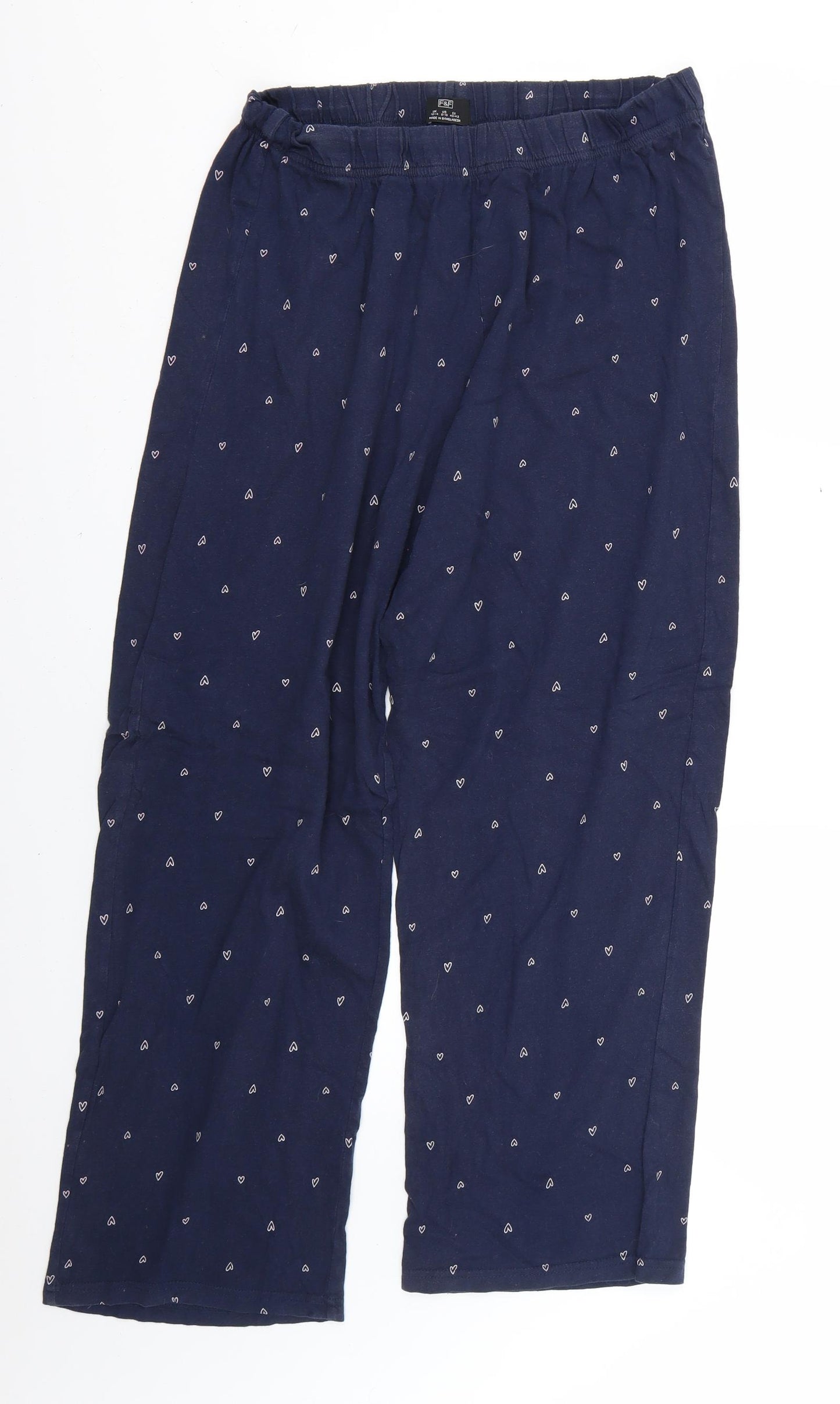 F&F Womens Blue Geometric   Pyjama Pants Size 12