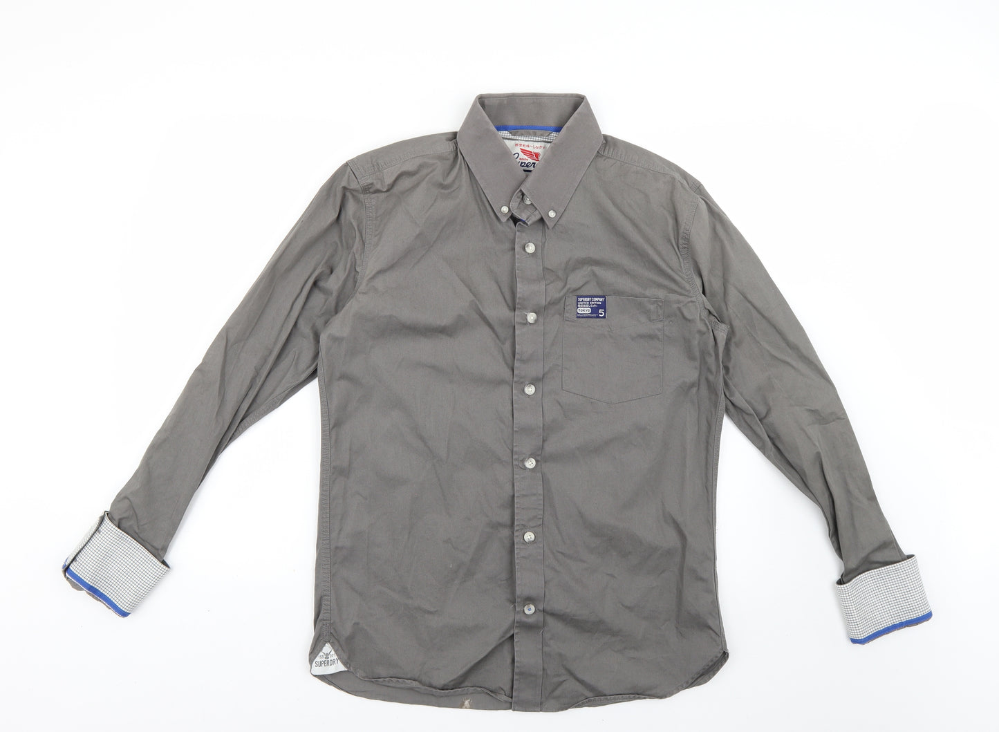 Superdry Mens Grey    Dress Shirt Size L