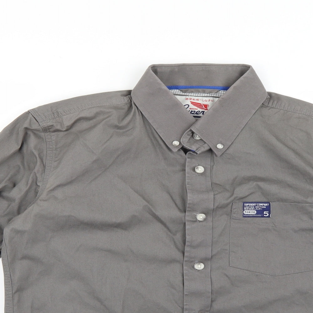 Superdry Mens Grey    Dress Shirt Size L