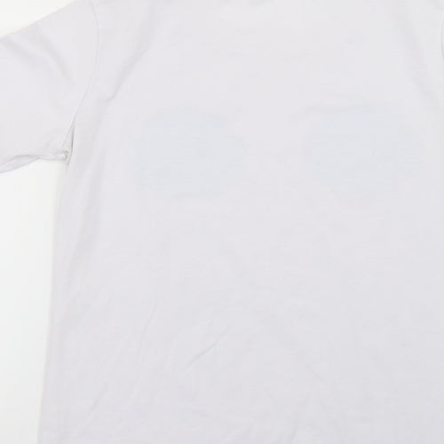 fearless clothing Womens White Geometric  Basic T-Shirt Size 14