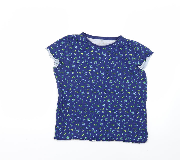 F&F Girls Blue Floral  Basic T-Shirt Size 12-13 Years
