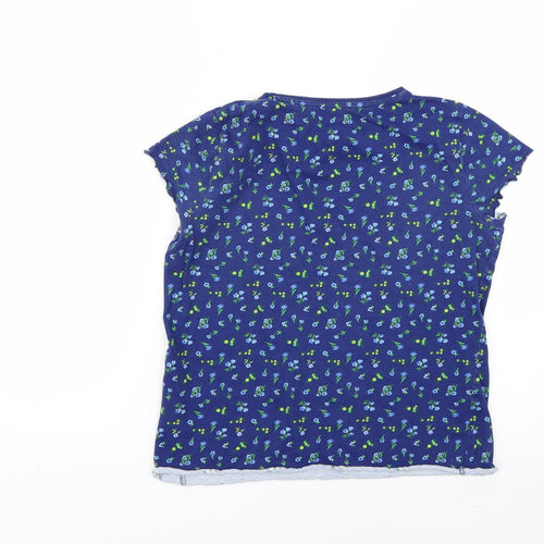 F&F Girls Blue Floral  Basic T-Shirt Size 12-13 Years