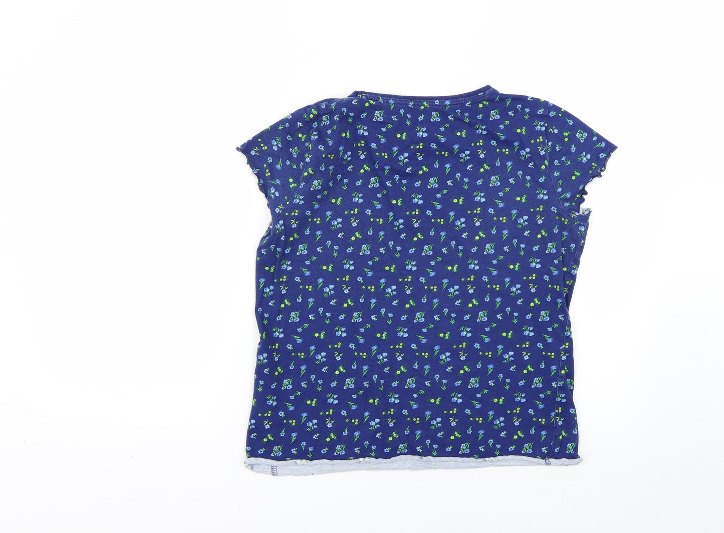 F&F Girls Blue Floral  Basic T-Shirt Size 12-13 Years