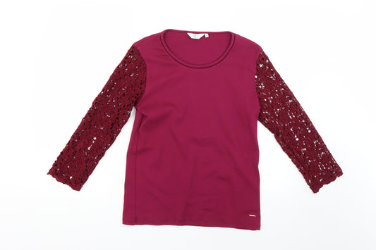 Front view of country classics women’s red basic blouse, size S