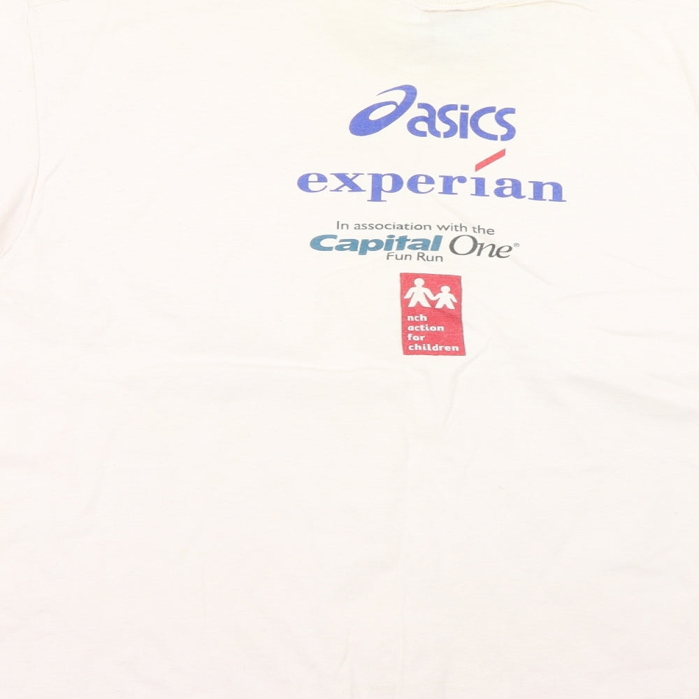 oasics Mens Beige Geometric   T-Shirt Size L