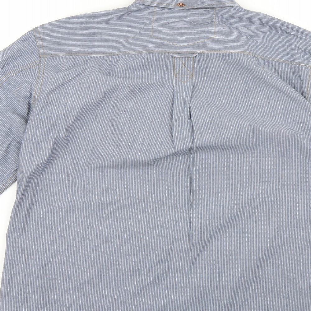 Red Herring Mens Blue Striped   Dress Shirt Size M