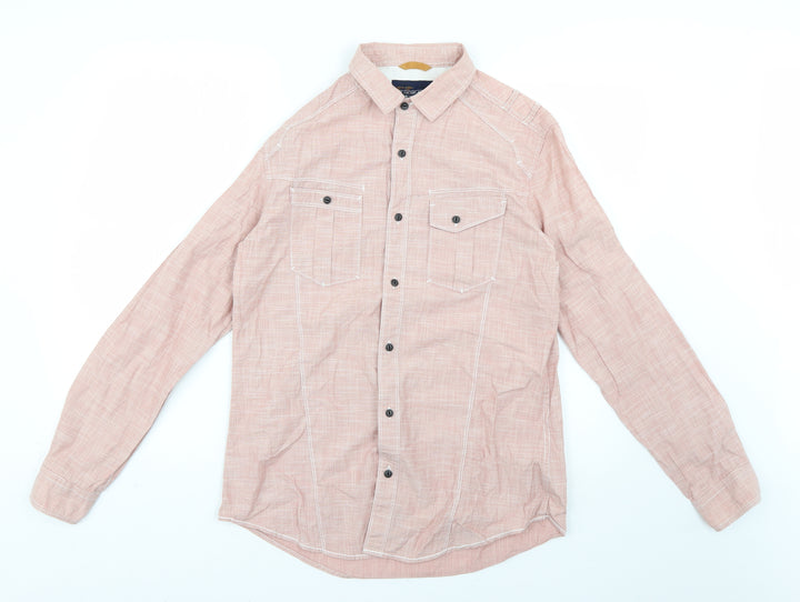 f.f.p factory Mens Pink Check   Button-Up Size M