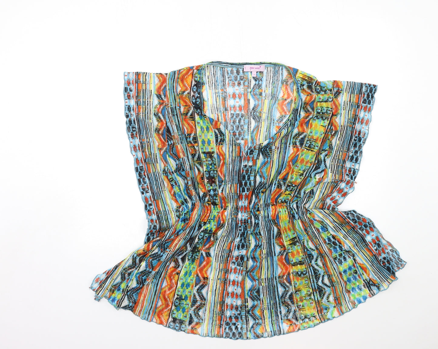 Per Una Womens Blue Striped  Kimono Blouse Size 20