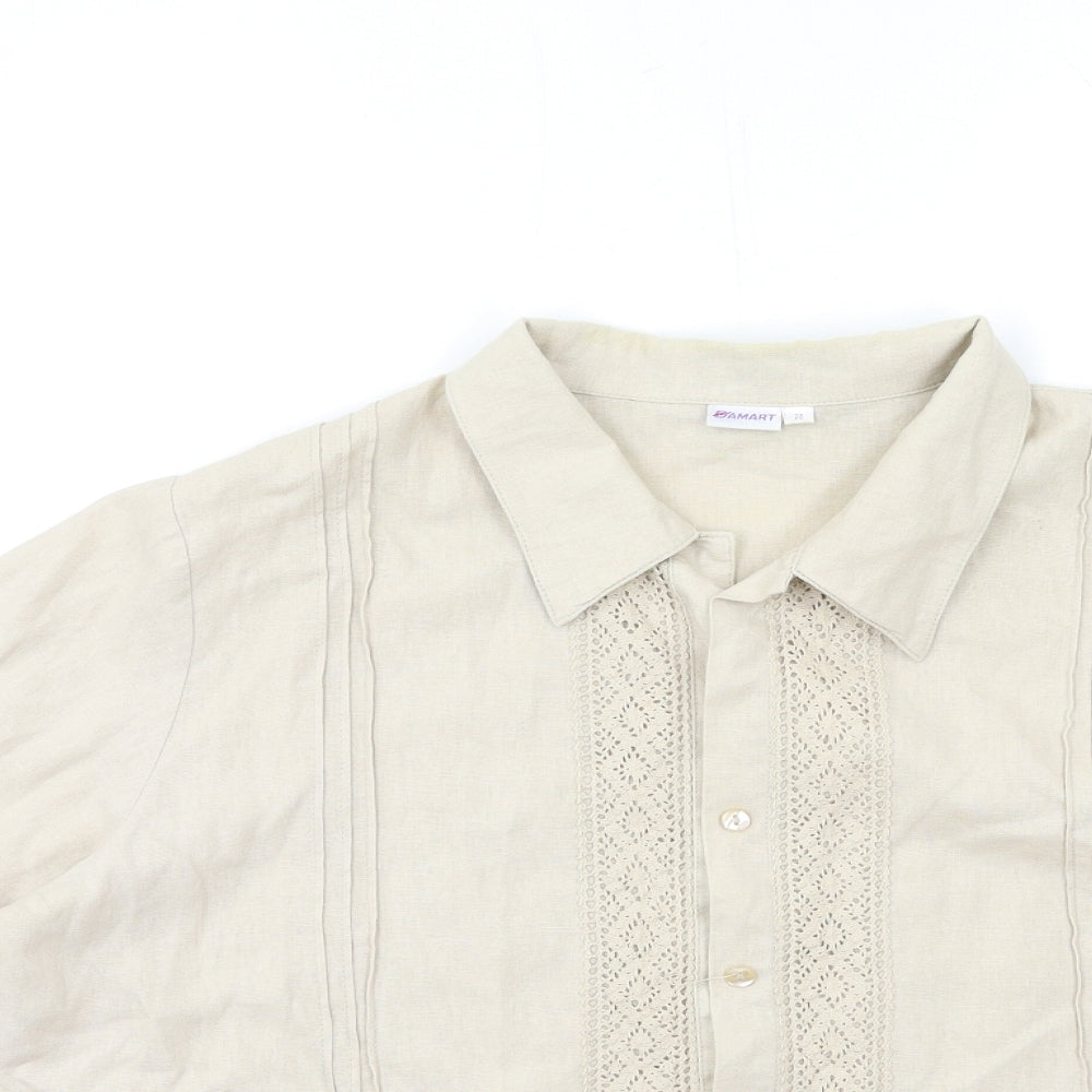 Damart Womens Beige   Basic Button-Up Size 20