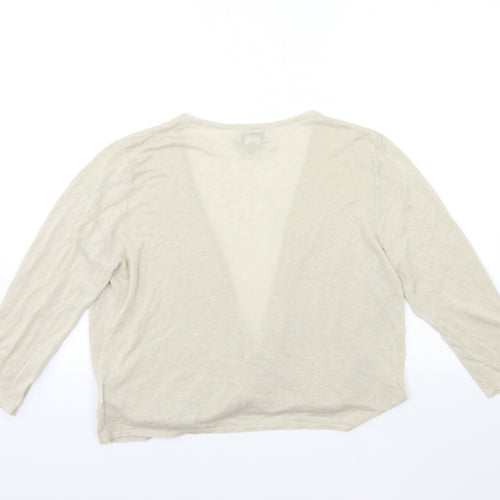 Adrienne Vittadini Womens Beige  Knit Cardigan Jumper Size XL