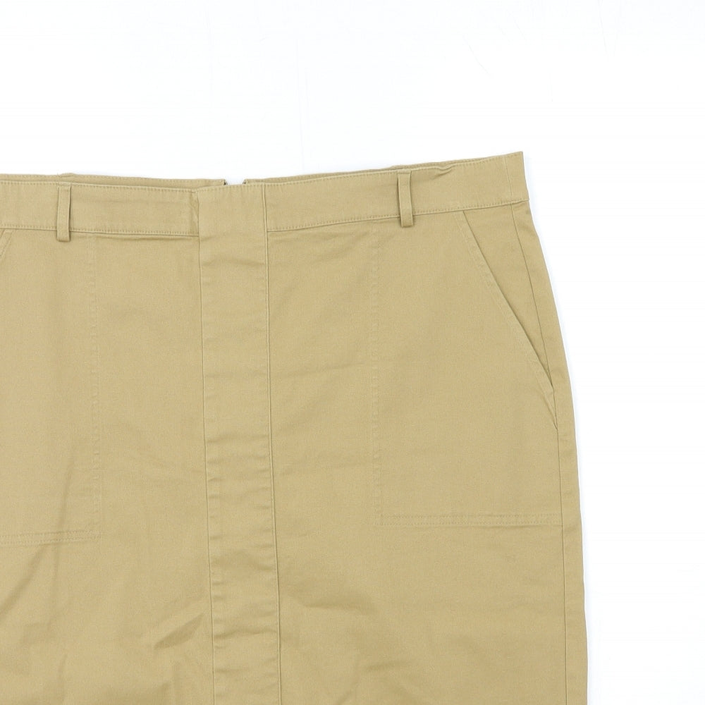 Marks and Spencer Womens Beige   Straight & Pencil Skirt Size 16