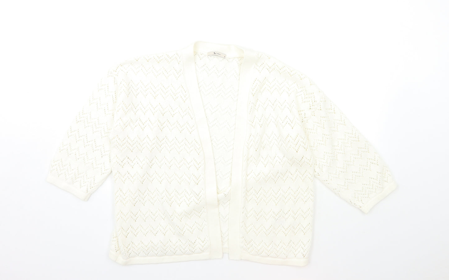 TU Womens White  Knit Cardigan Jumper Size 16