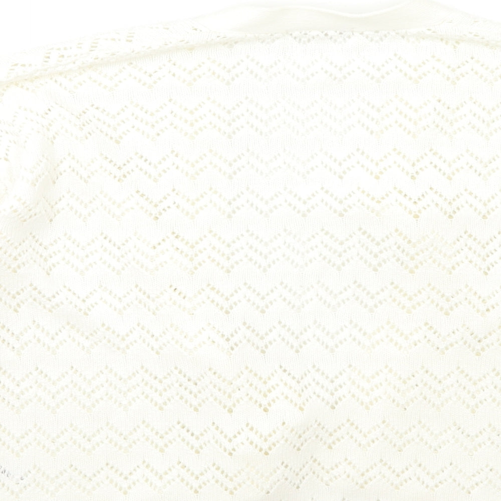 TU Womens White  Knit Cardigan Jumper Size 16