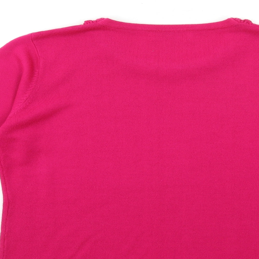 Classic Womens Pink  Knit Pullover Jumper Size 16