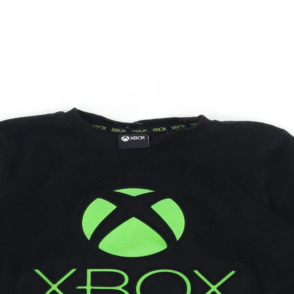 F&F Boys Black  Fleece  Pyjama Top Size 8 Years  - XBOX