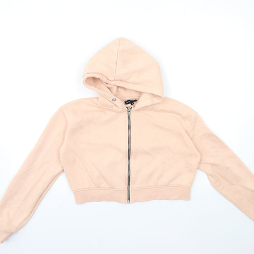PRETTYLITTLETHING Womens Pink   Full Zip Hoodie Size M