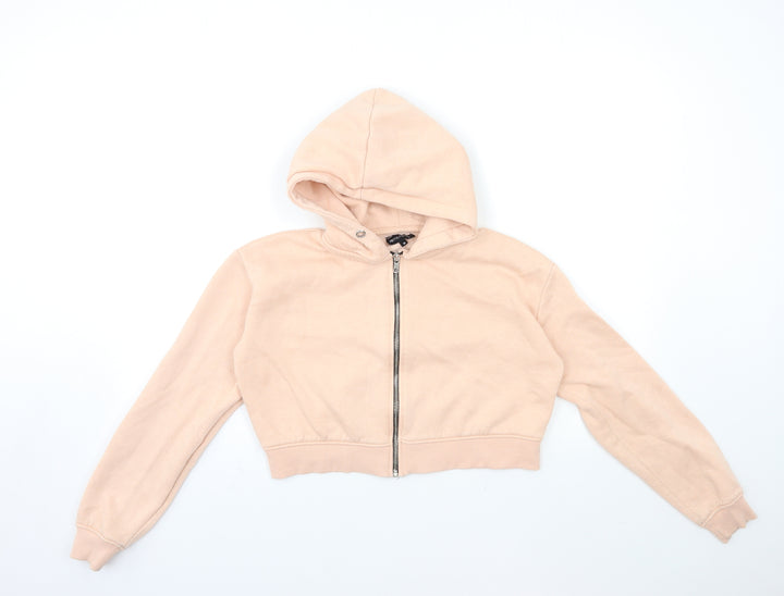 PRETTYLITTLETHING Womens Pink   Full Zip Hoodie Size M