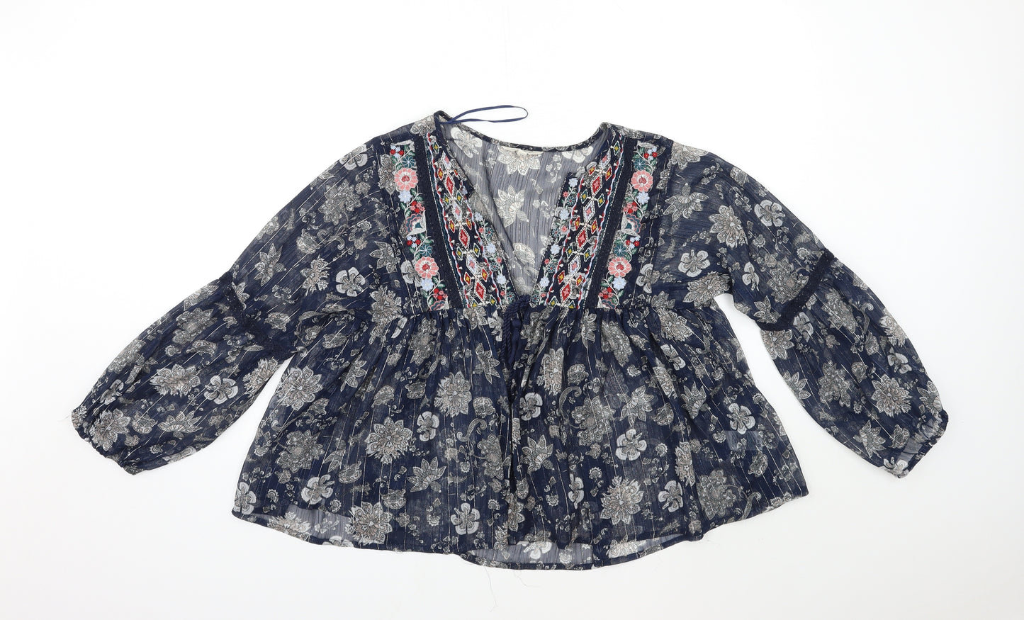 Falmer Heritage Womens Blue   Kimono Blouse Size 14