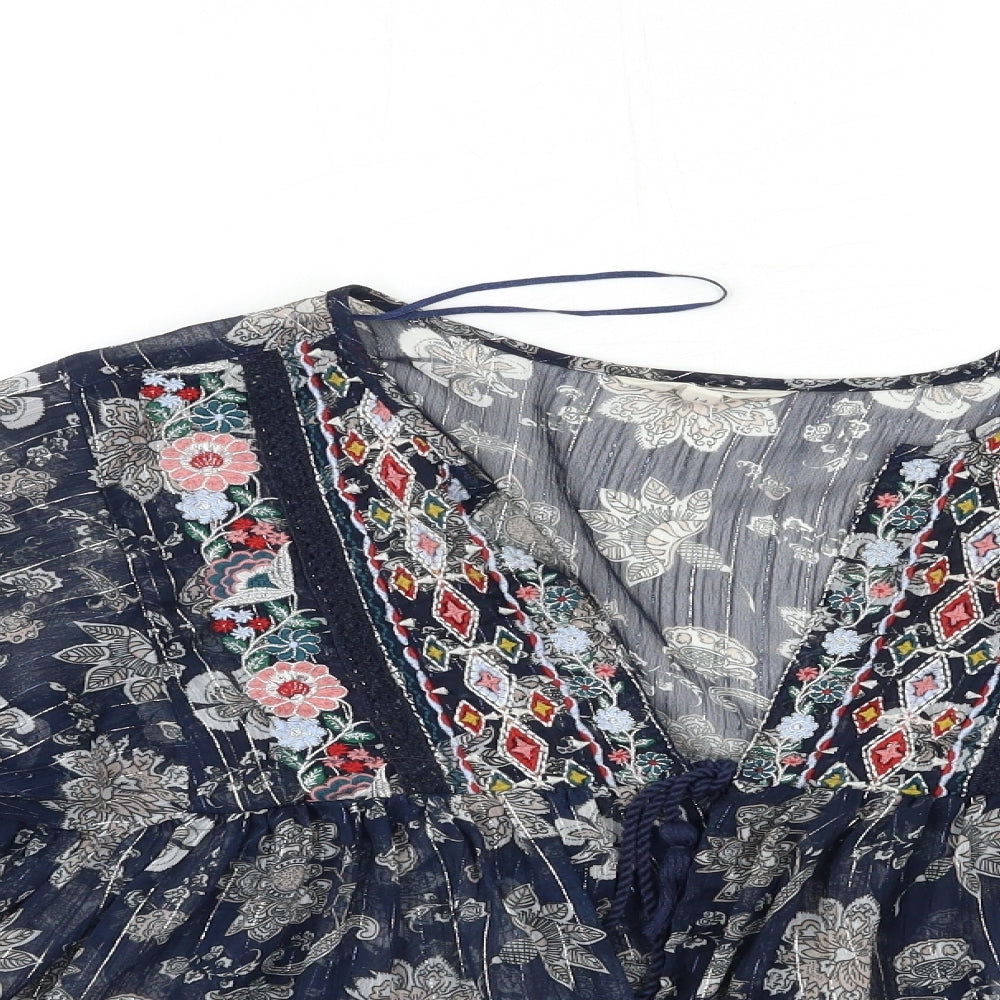 Falmer Heritage Womens Blue   Kimono Blouse Size 14