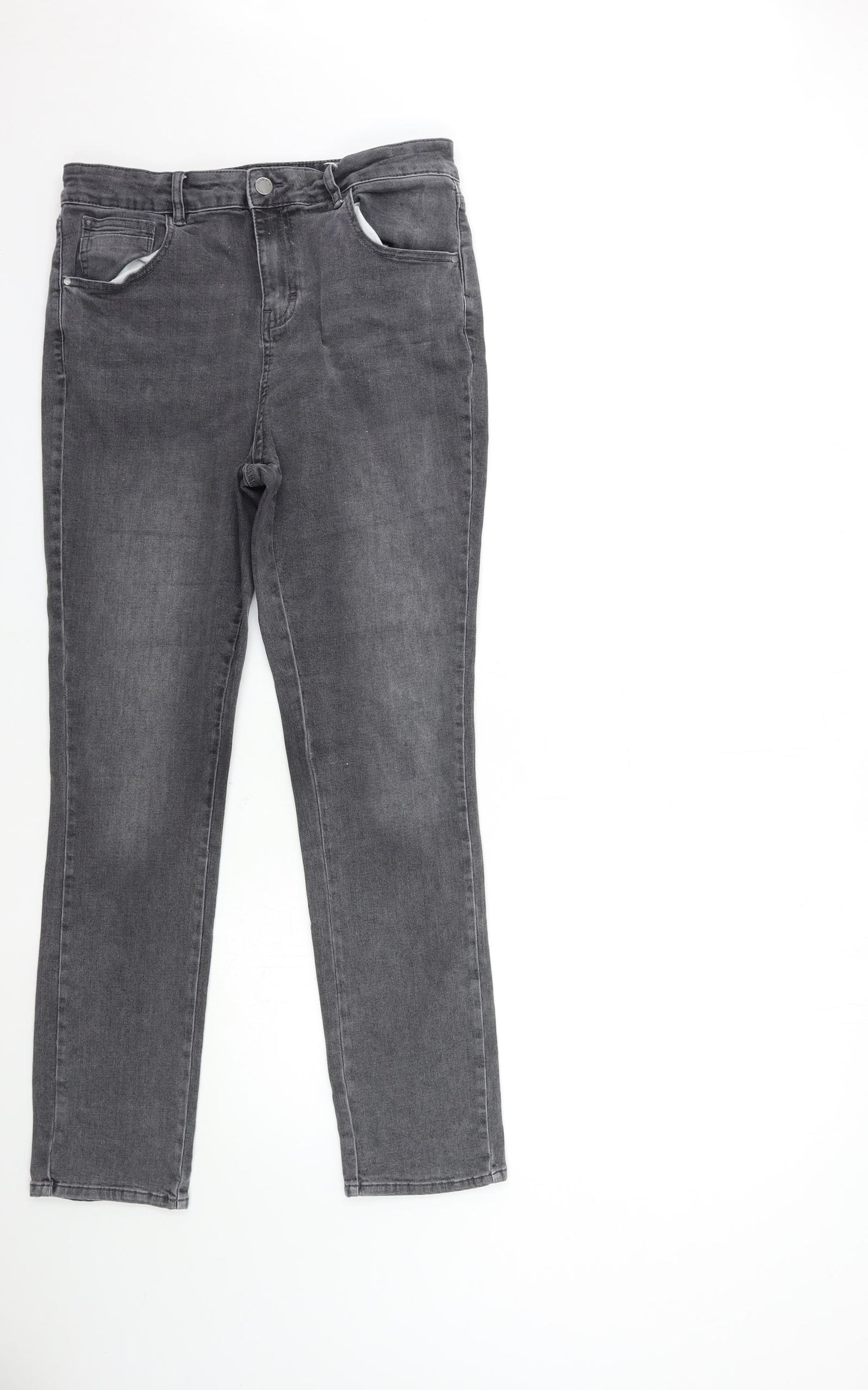 TU Womens Grey  Denim Skinny Jeans Size 14 L29 in