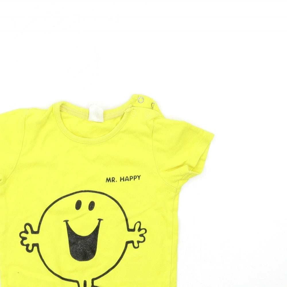 F&F Baby Yellow   Babygrow One-Piece Size 12-18 Months  - MR.HAPPY