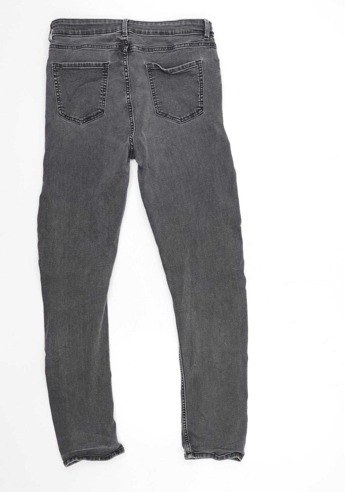 Marks and Spencer Womens Grey  Denim Skinny Jeans Size 14 L31 in