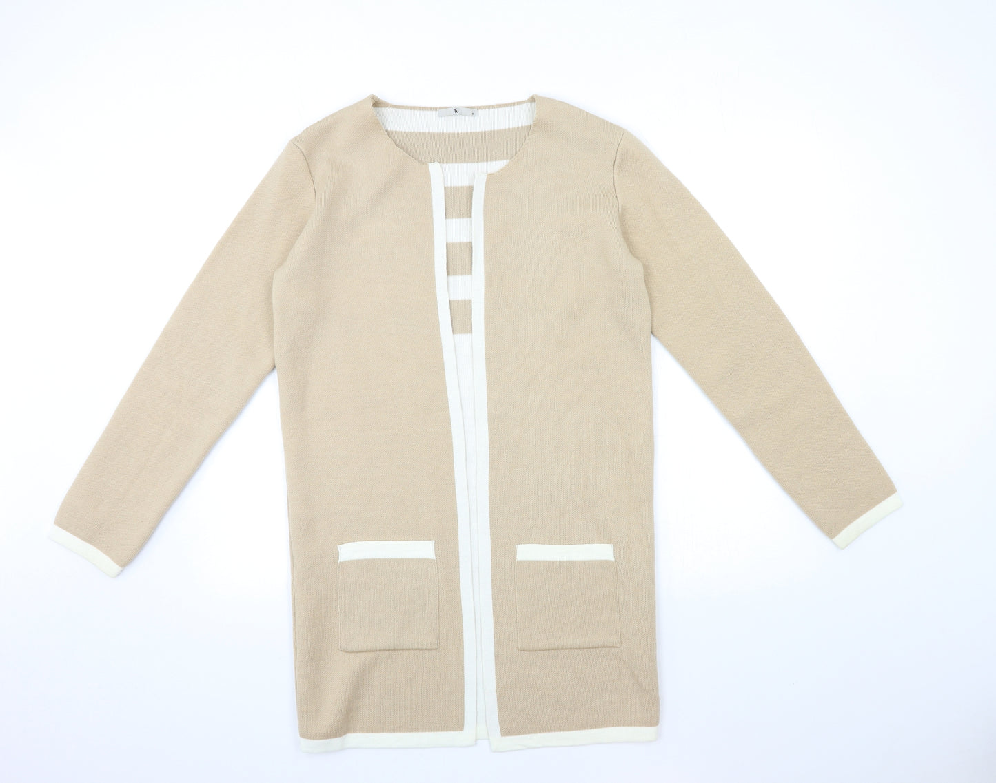 TU Womens Brown  Knit Cardigan Jumper Size 8