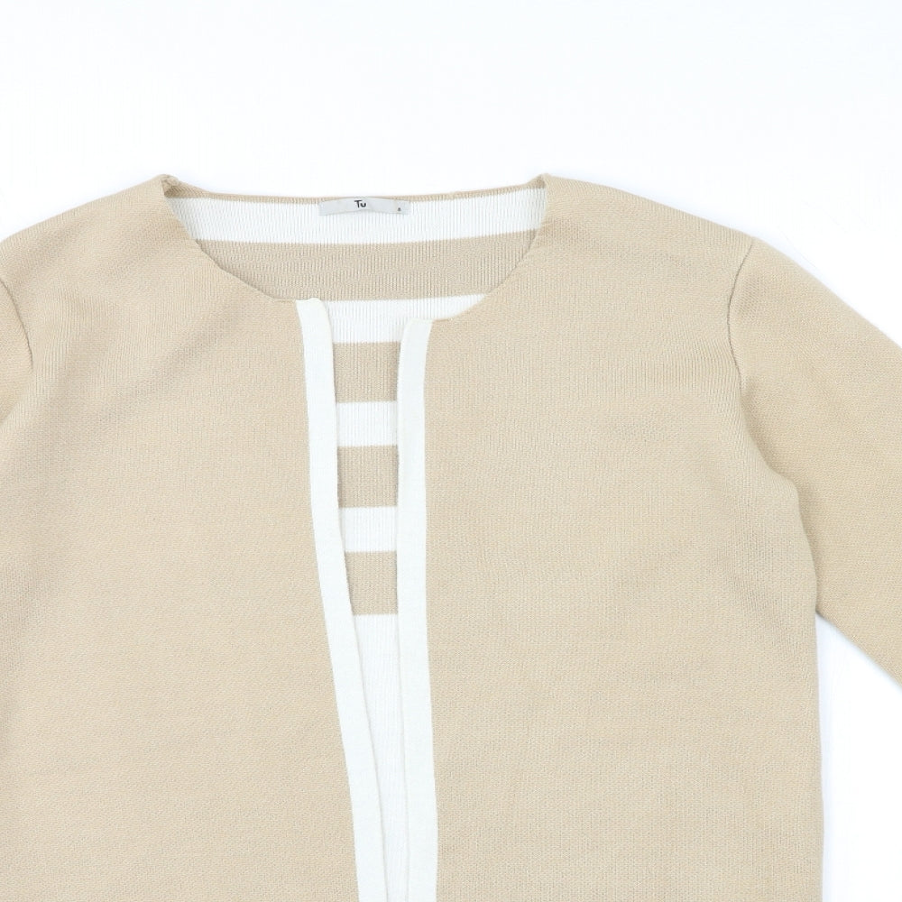TU Womens Brown  Knit Cardigan Jumper Size 8
