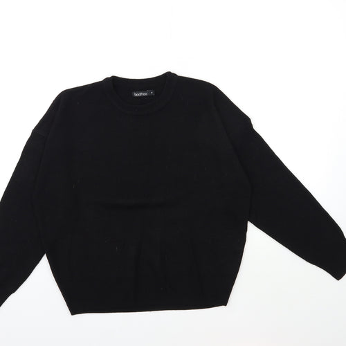 Boohoo Womens Black  Knit Pullover Jumper Size M