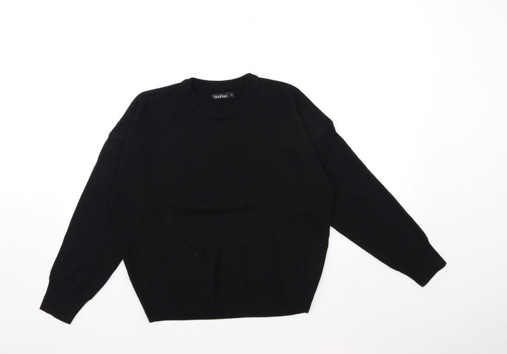 Boohoo Womens Black Knit Pullover Jumper Size M