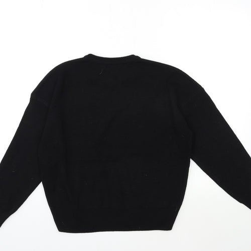 Boohoo Womens Black  Knit Pullover Jumper Size M