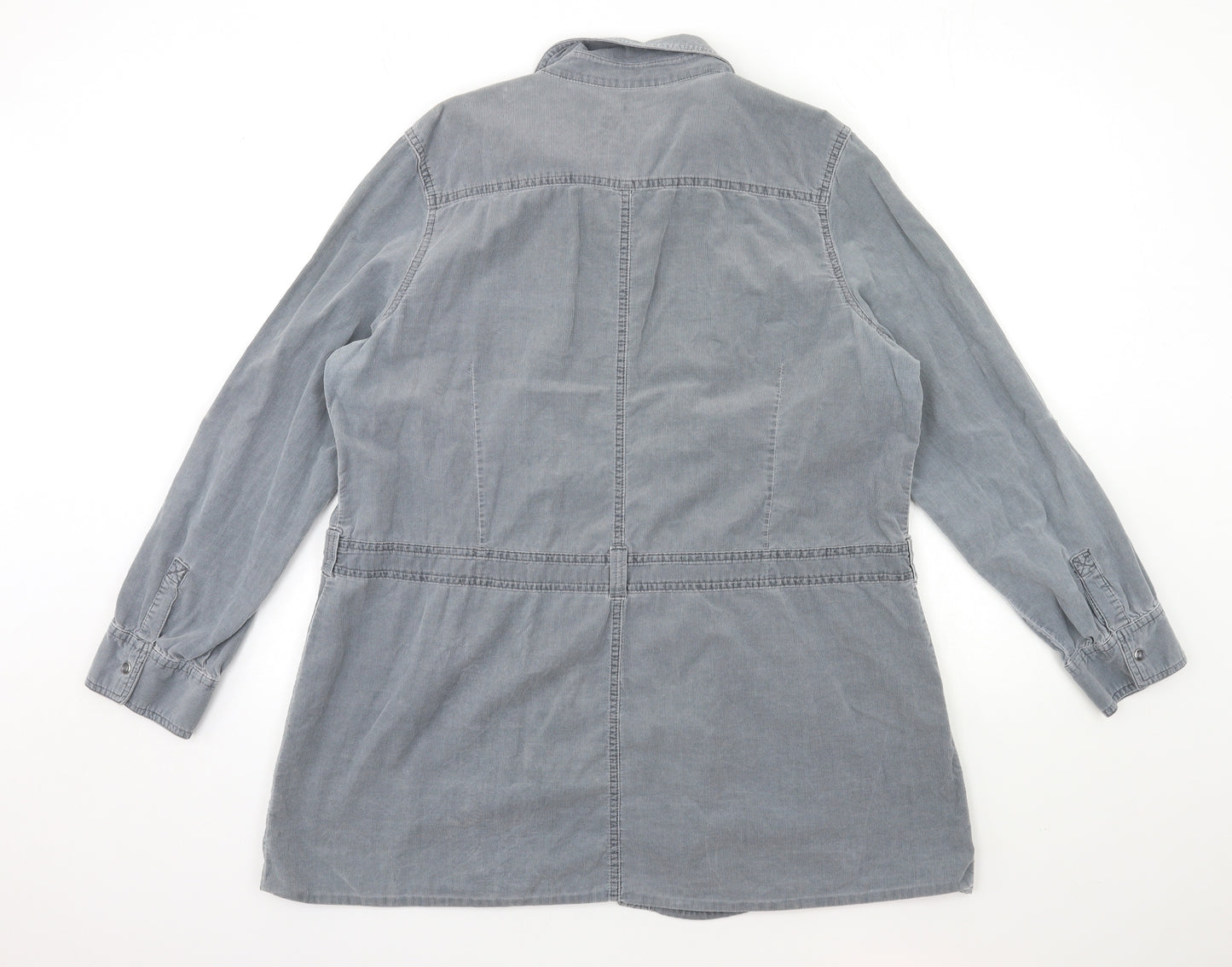 Cherokee Womens Grey  Corduroy Shirt Dress  Size 18