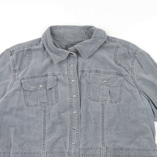 Cherokee Womens Grey  Corduroy Shirt Dress  Size 18
