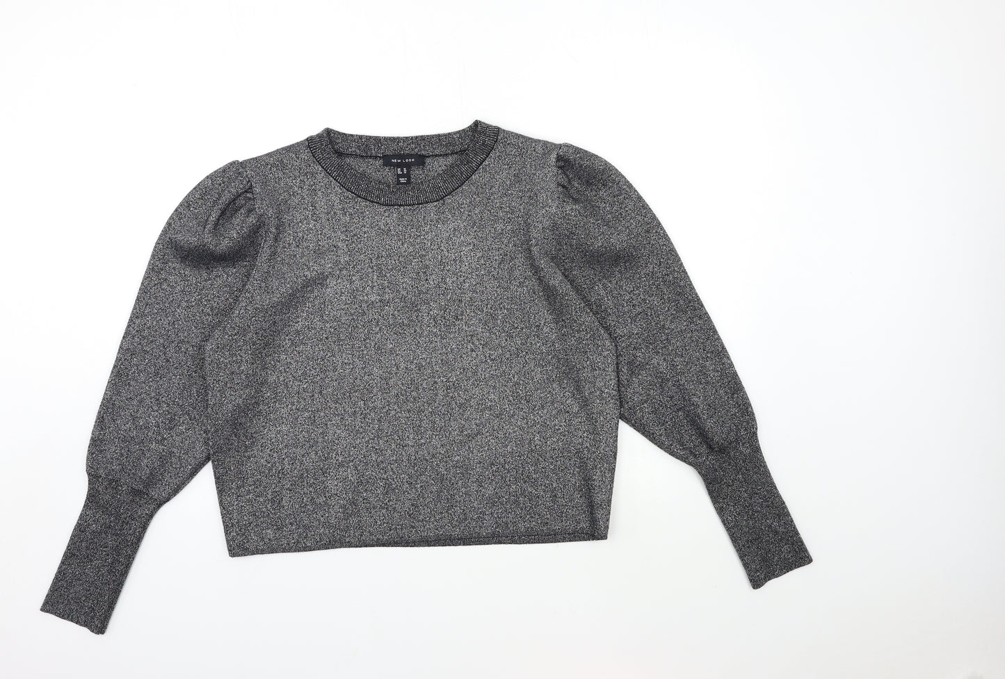 New Look Womens Silver  Knit Pullover Jumper Size 18
