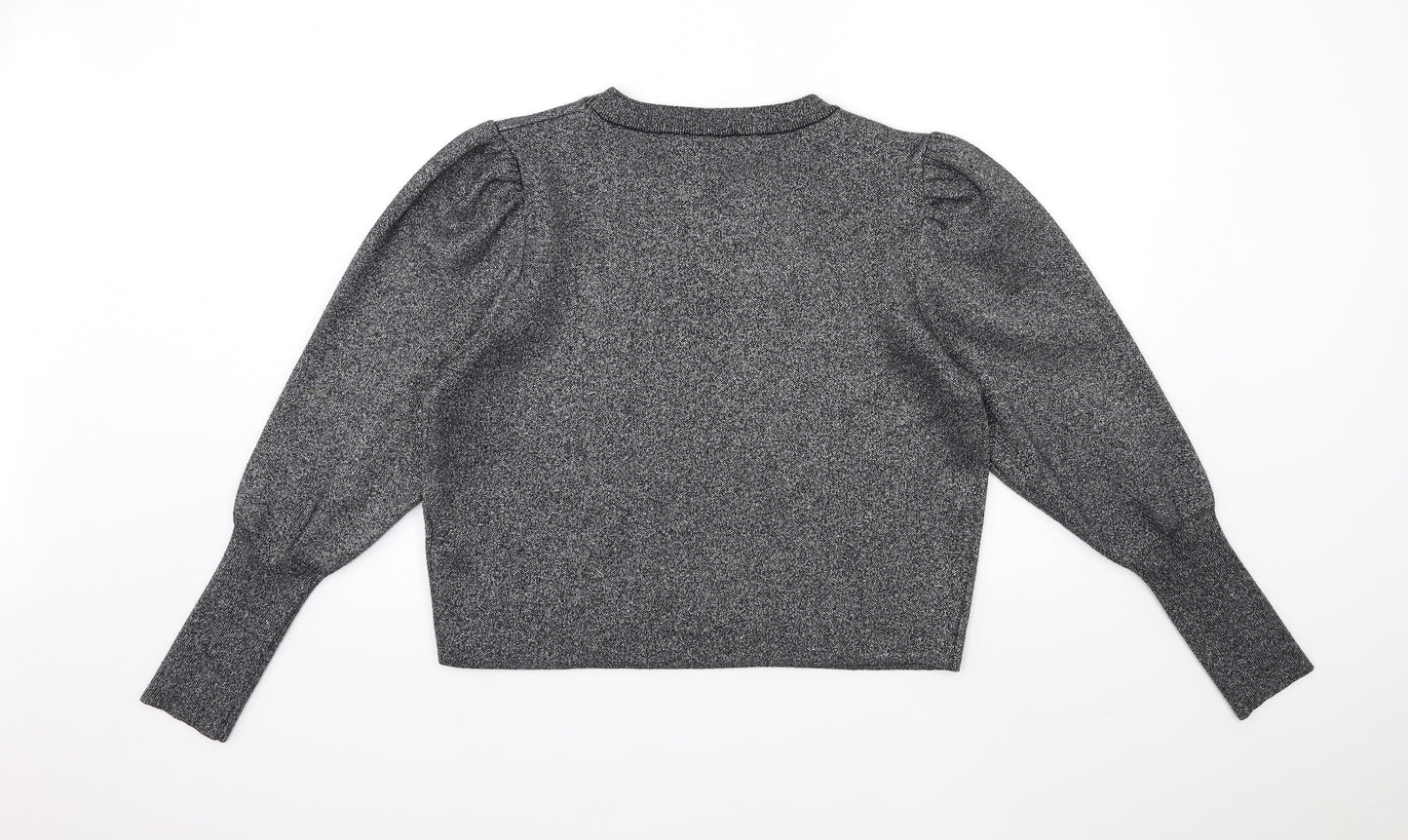 New Look Womens Silver  Knit Pullover Jumper Size 18