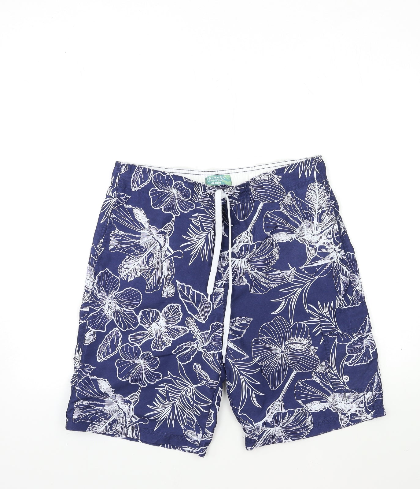 Primark Mens Blue Floral  Bermuda Shorts Size M