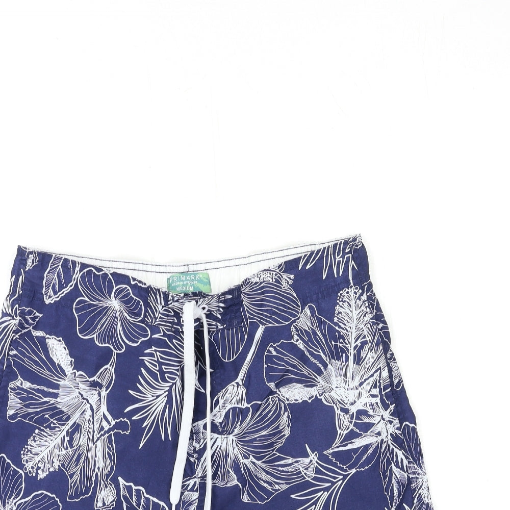 Primark Mens Blue Floral  Bermuda Shorts Size M