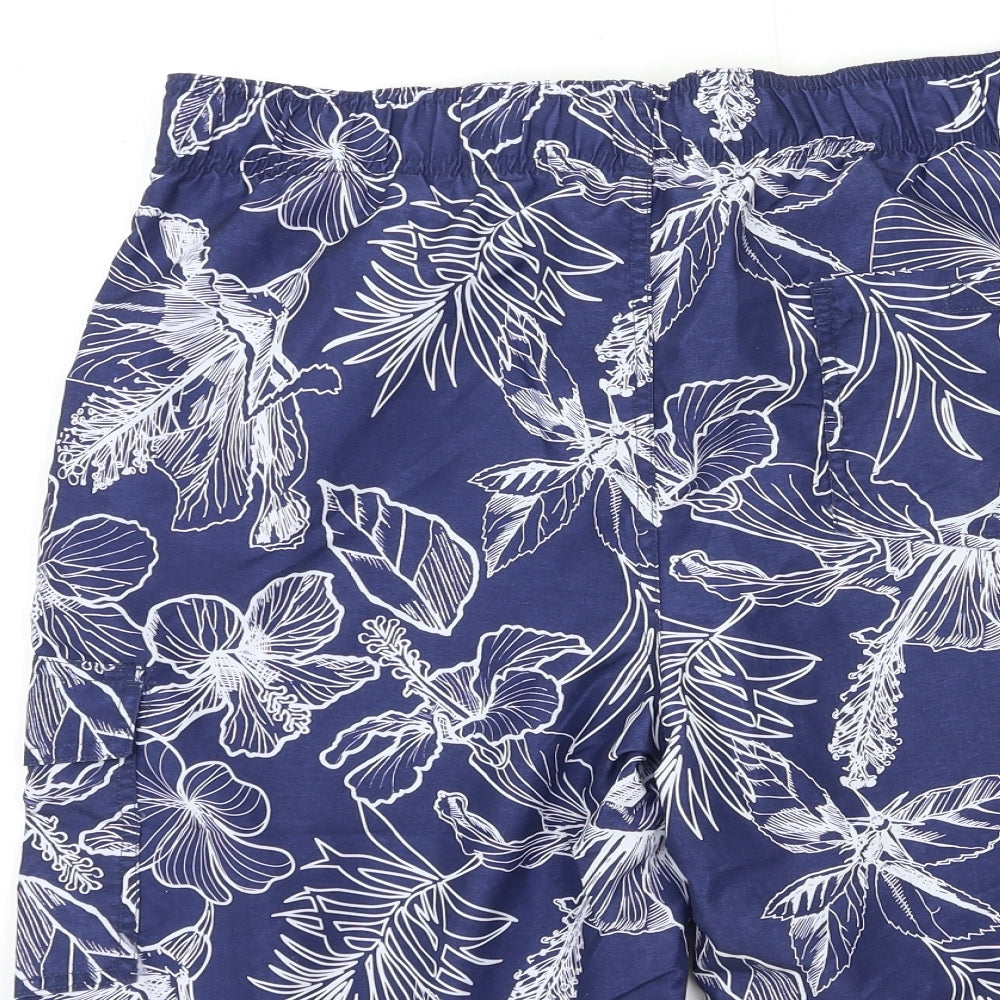 Primark Mens Blue Floral  Bermuda Shorts Size M