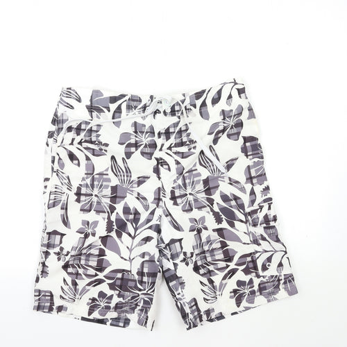 Cedar Wood State Mens White Floral  Bermuda Shorts Size M