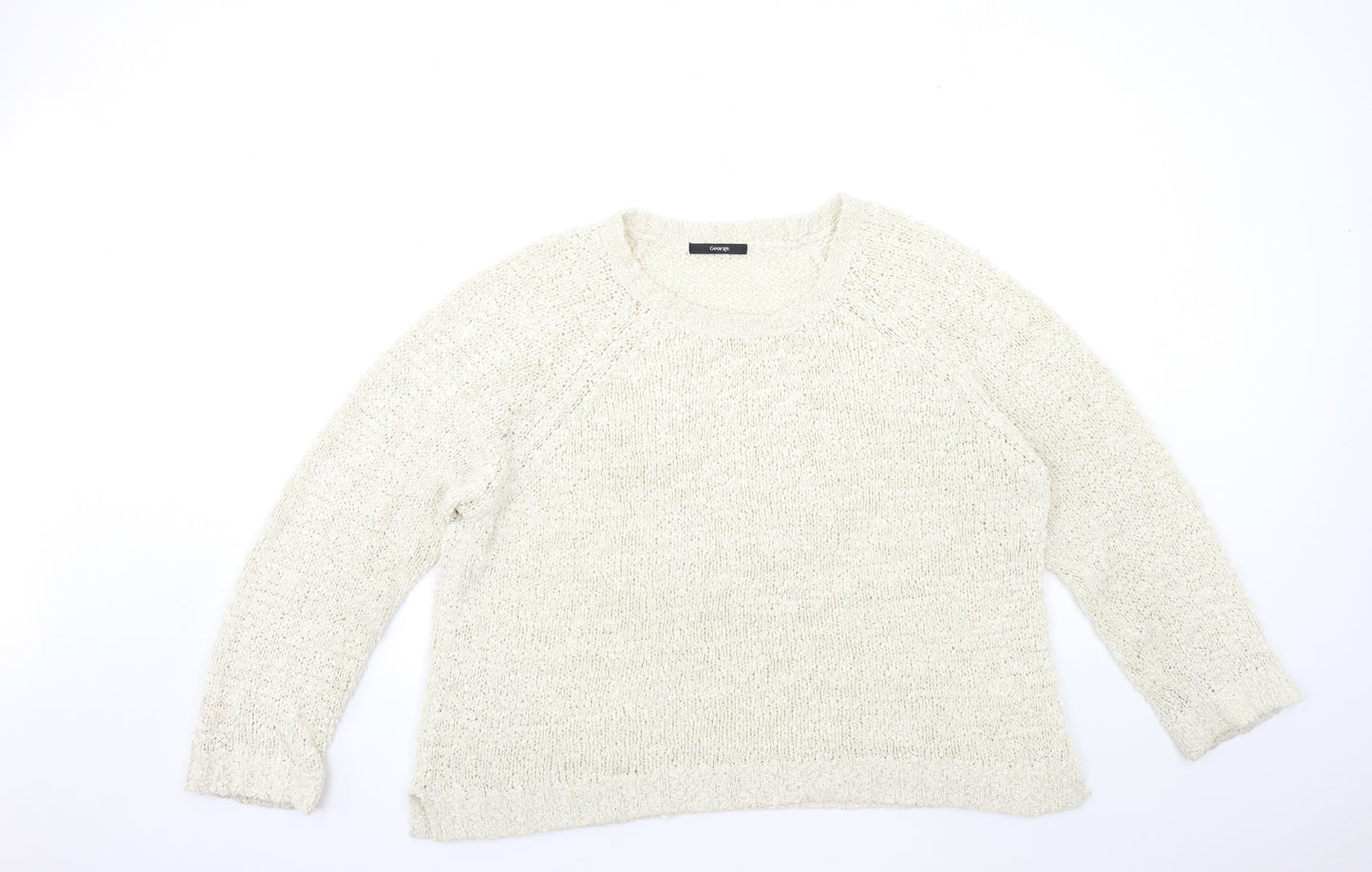 George Womens White  Knit Pullover Jumper Size 24