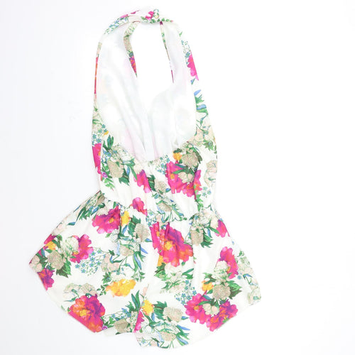 Love Womens White Floral  Playsuit One-Piece Size M
