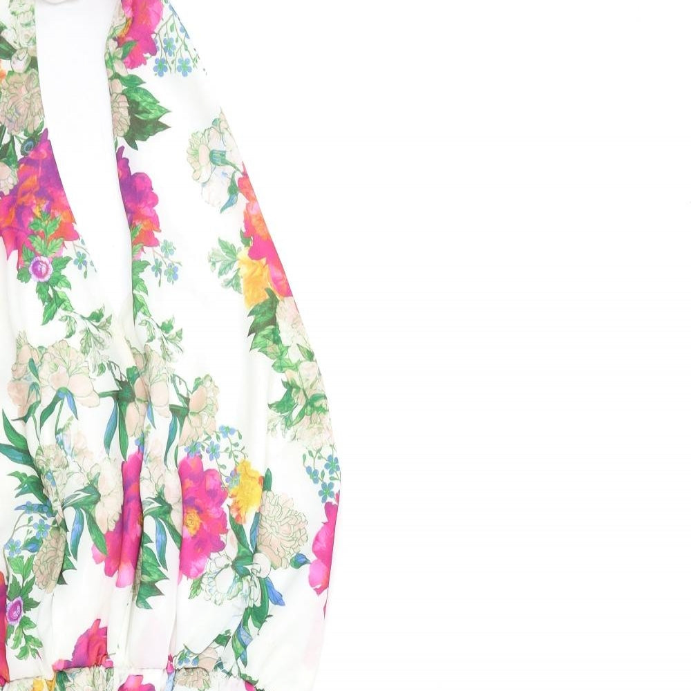 Love Womens White Floral  Playsuit One-Piece Size M