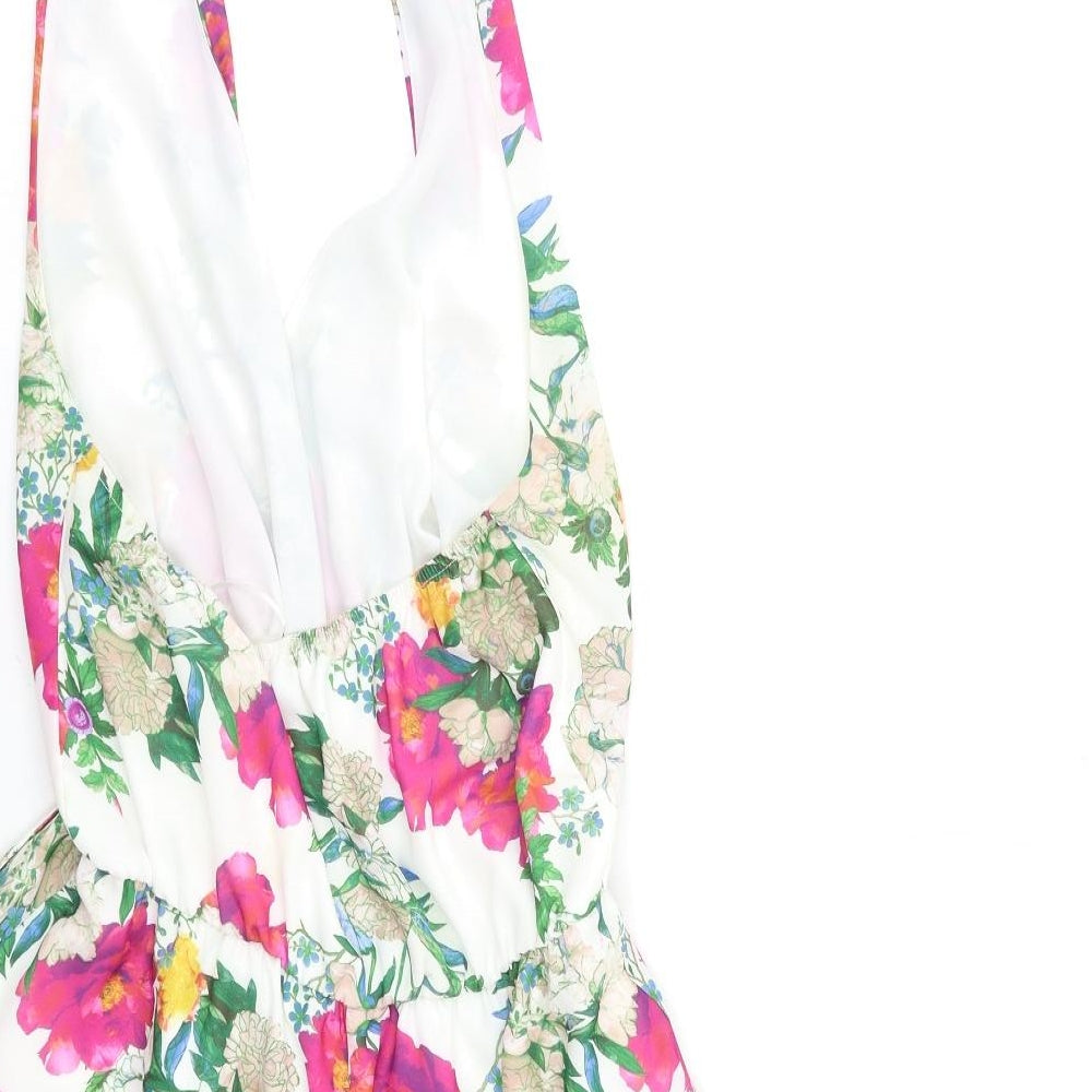 Love Womens White Floral  Playsuit One-Piece Size M