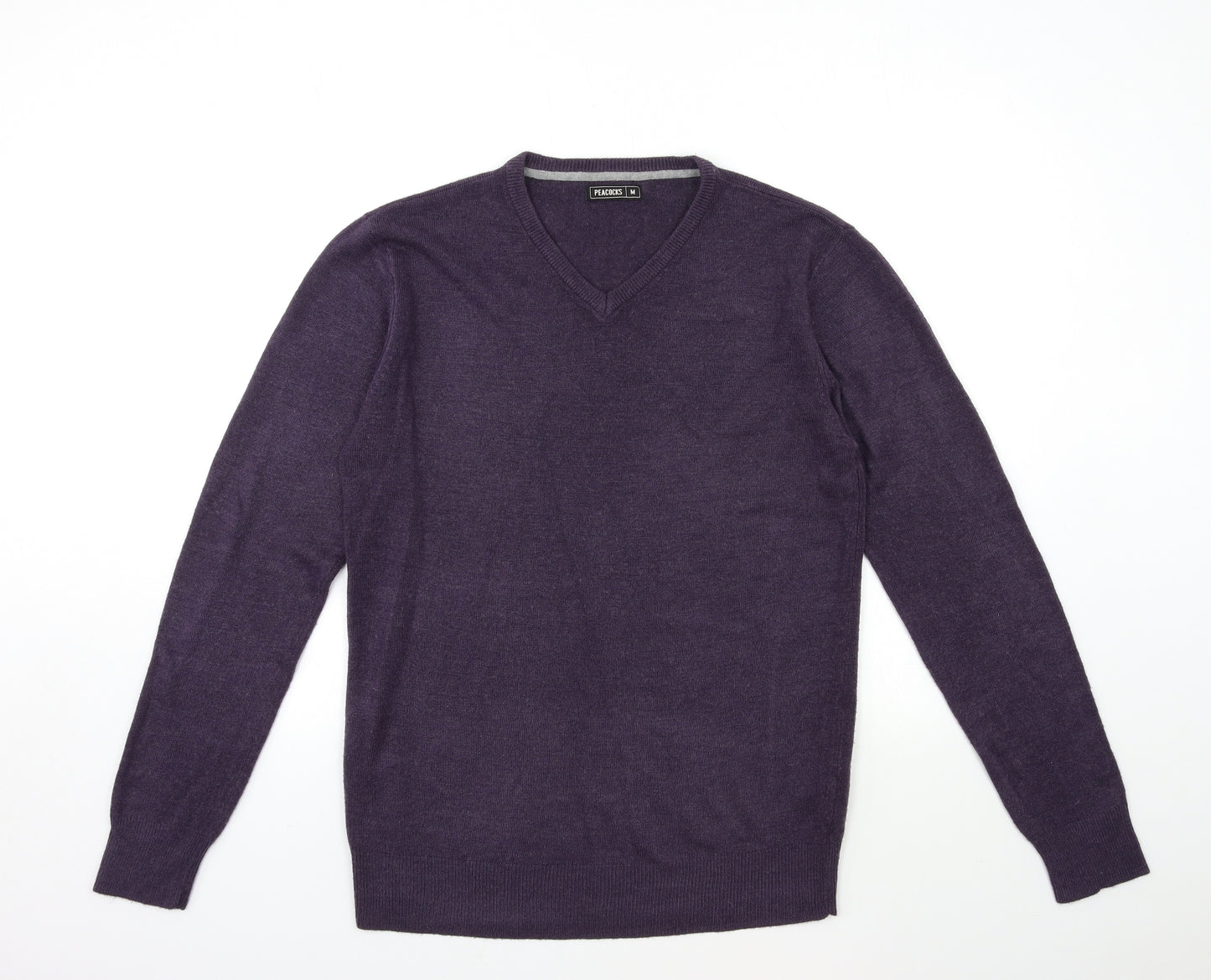 Peacocks Mens Purple  Knit Pullover Jumper Size M