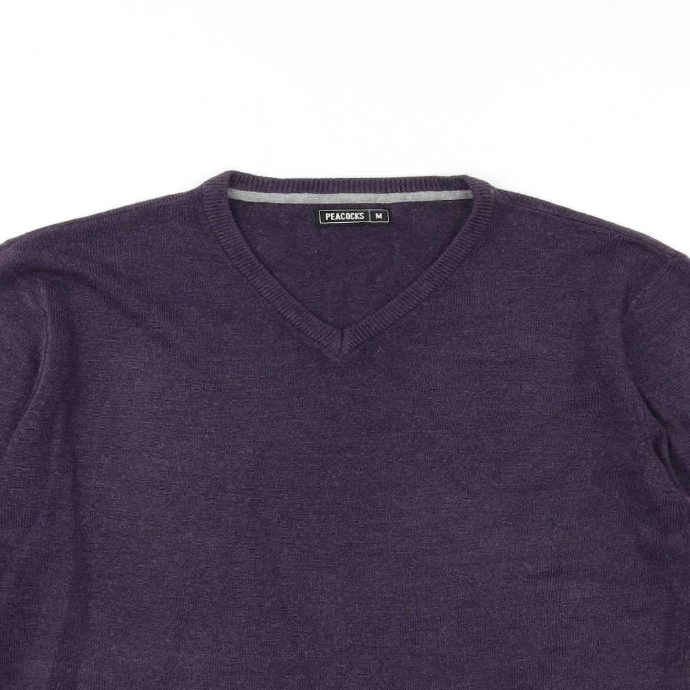 Peacocks Mens Purple  Knit Pullover Jumper Size M