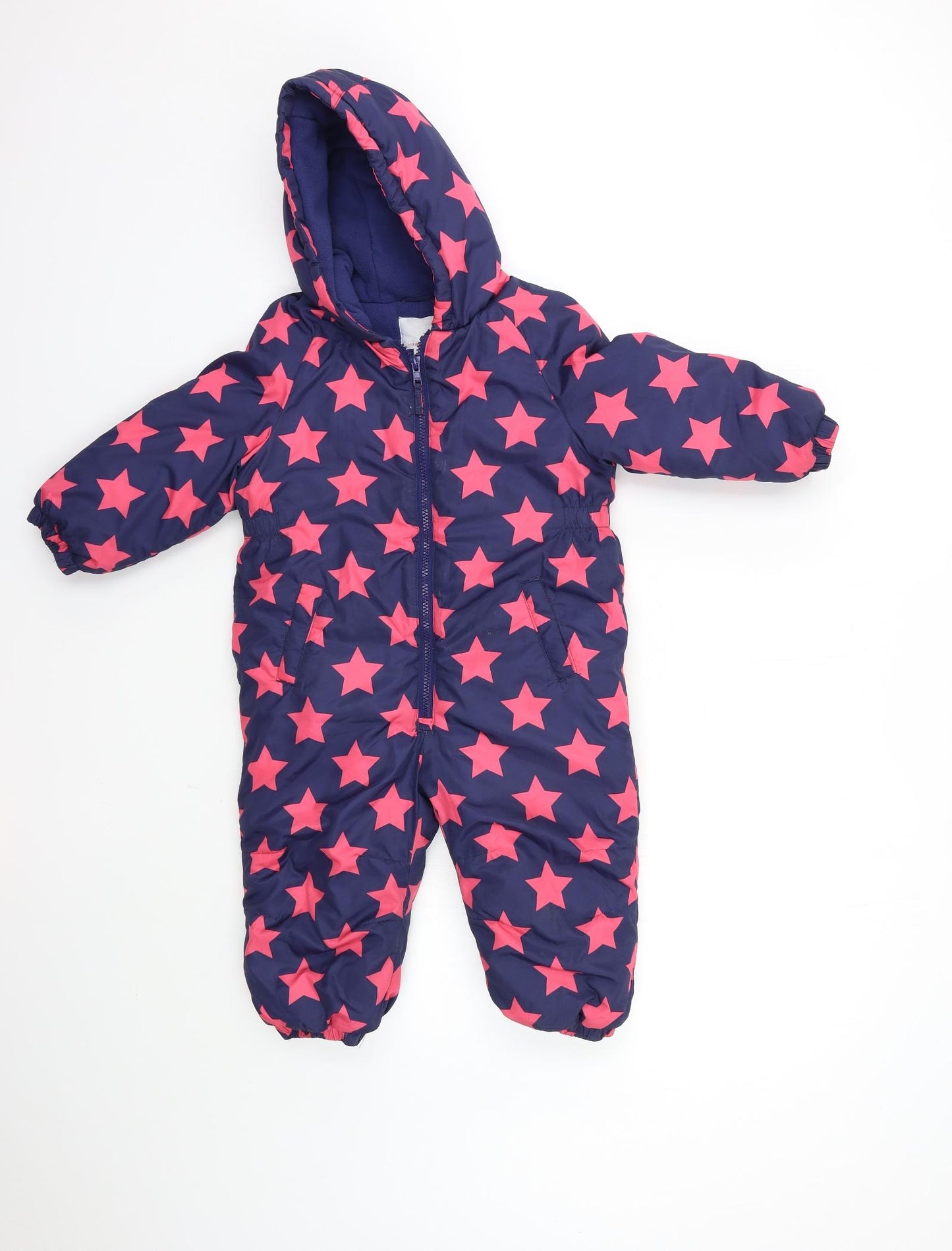 NEXT Baby Blue Polka Dot  Overcoat Snowsuit Size 18-24 Months