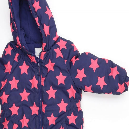 NEXT Baby Blue Polka Dot  Overcoat Snowsuit Size 18-24 Months